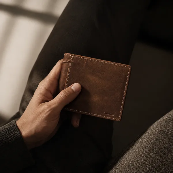 Tan_Hunter_Genuine_Leather_Textured_Bi-Fold_Wallet_For_Men