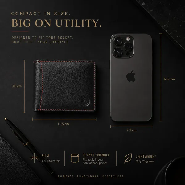 Black_Textured_Leather_Contrast_Stitch_Bi-Fold_Wallet_For_Men
