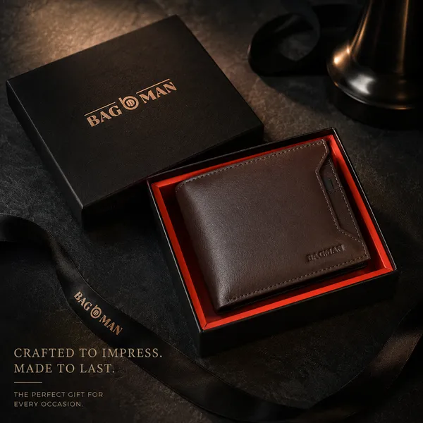 Brown_Textured_Genuine_Leather_Bi-Fold_Wallet_For_Men