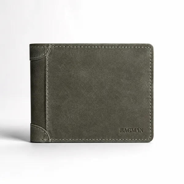 Grey_Genuine_Leather_6_Slot_Bi-Fold_Card_Wallet_For_Men