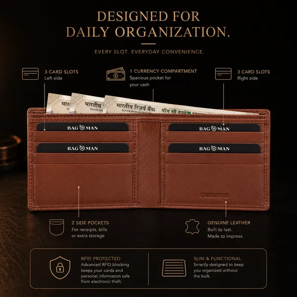 Tan_Genuine_Leather_Structured_Bi-Fold_Wallet_For_Men