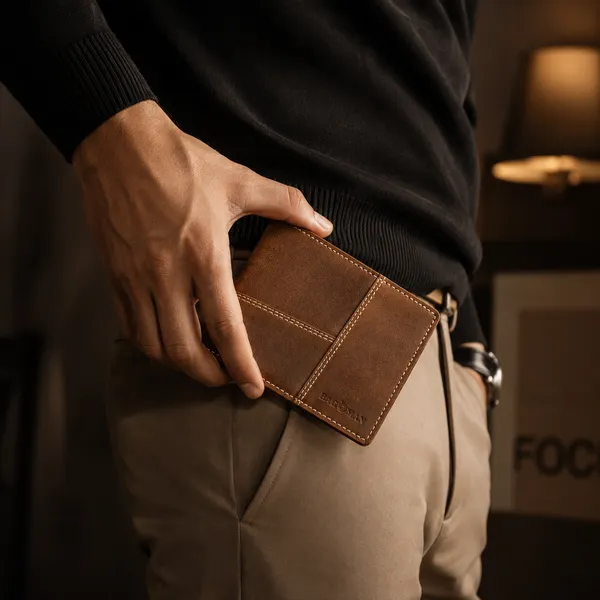 Tan_Hunter_Genuine_Leather_Contrast_Stitch_Bi-Fold_Wallet_For_Men