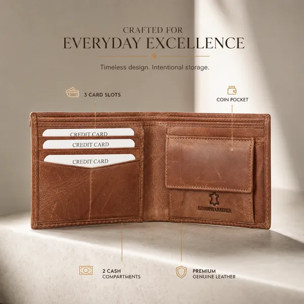 Tan_Hunter_Genuine_Leather_Classic_Bi-Fold_Wallet_For_Men