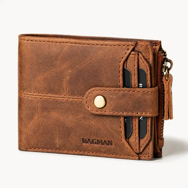 Tan_Hunter_Genuine_Leather_Snap_Strap_Bi-Fold_Wallet_For_Men
