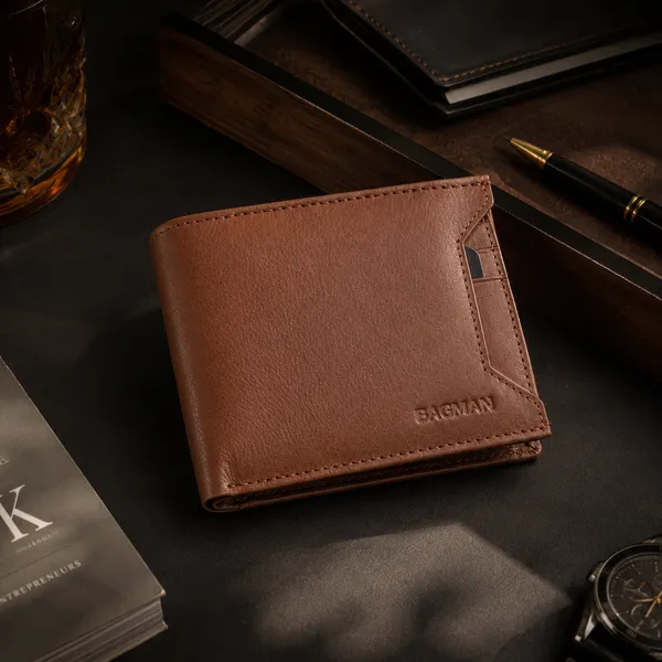 Tan_Smooth_Genuine_Leather_Bi-Fold_Wallet_For_Men