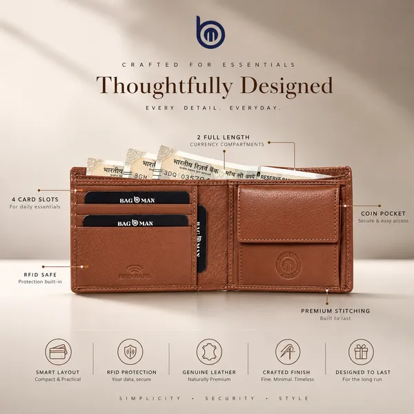 Tan_Grain_Leather_Bi-Fold_Wallet_For_Men