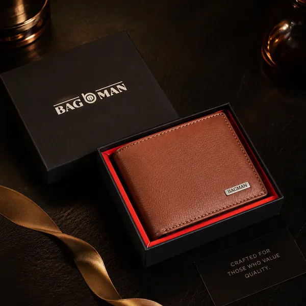 Tan_Genuine_Leather_Structured_Bi-Fold_Wallet_For_Men