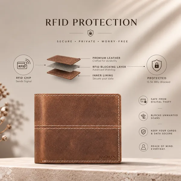 Tan_Hunter_Genuine_Leather_6_Slot_Bi-Fold_Wallet_For_Men