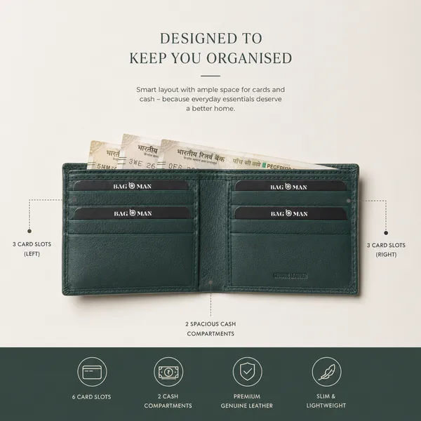 Green_Genuine_Leather_Bi-Fold_Wallet_For_Men