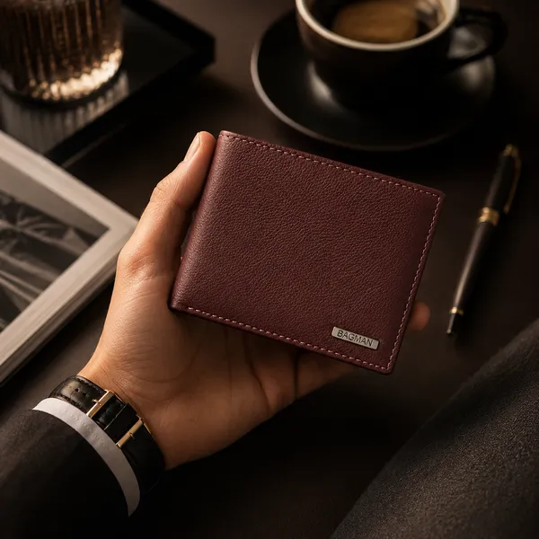 Maroon_Genuine_Leather_Bi-Fold_Wallet_For_Men