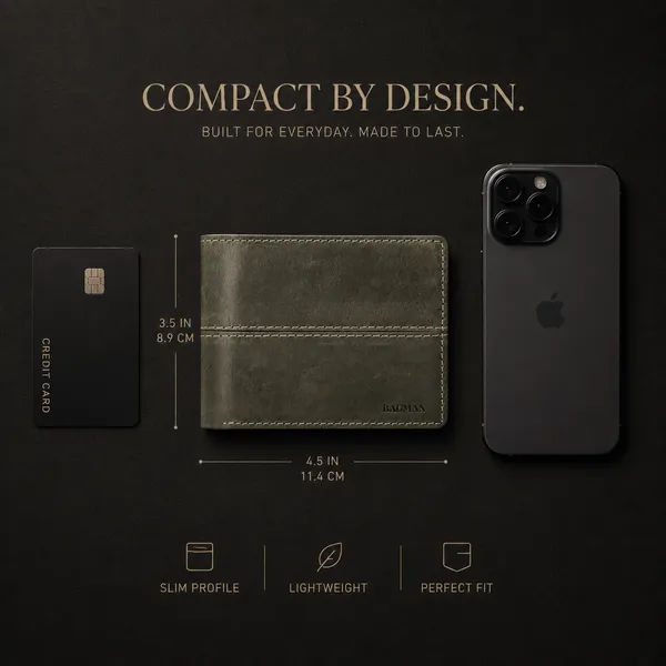Olive_Green_Genuine_Leather_Bi-Fold_Wallet_For_Men