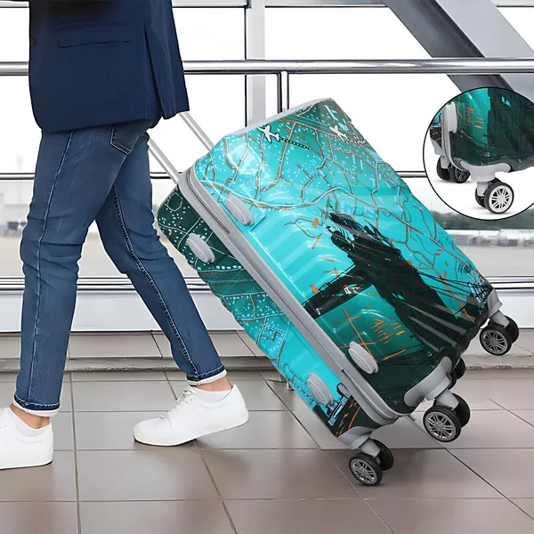 Turquoise_Printed_Hard_Shell_Spinner_Suitcase