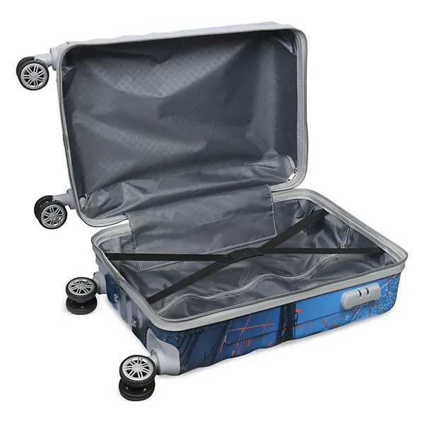 Blue_Printed_Hard_Shell_Four_Wheel_Trolley_Suitcase