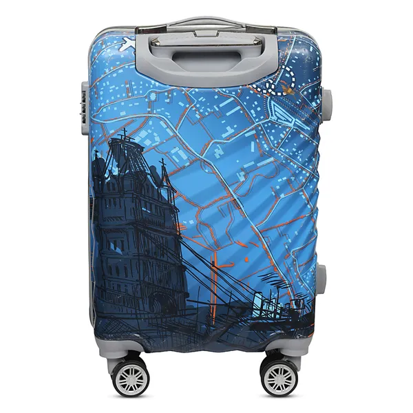 Blue_Printed_Hard_Shell_Four_Wheel_Trolley_Suitcase