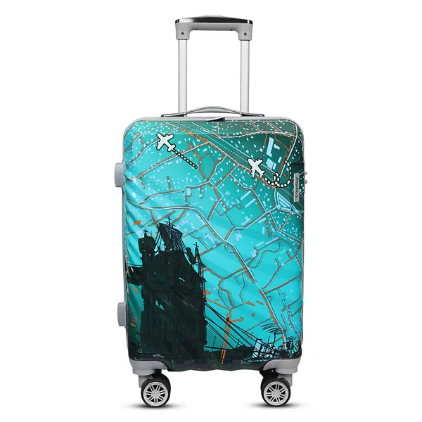 Turquoise_Printed_Hard_Shell_Spinner_Suitcase