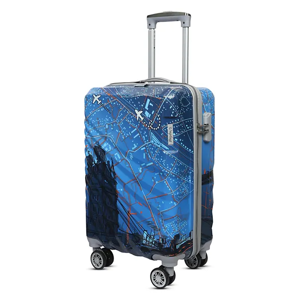 Blue_Printed_Hard_Shell_Four_Wheel_Trolley_Suitcase