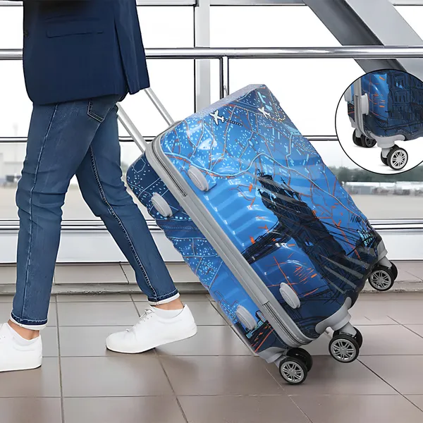 Blue_Printed_Hard_Shell_Four_Wheel_Trolley_Suitcase
