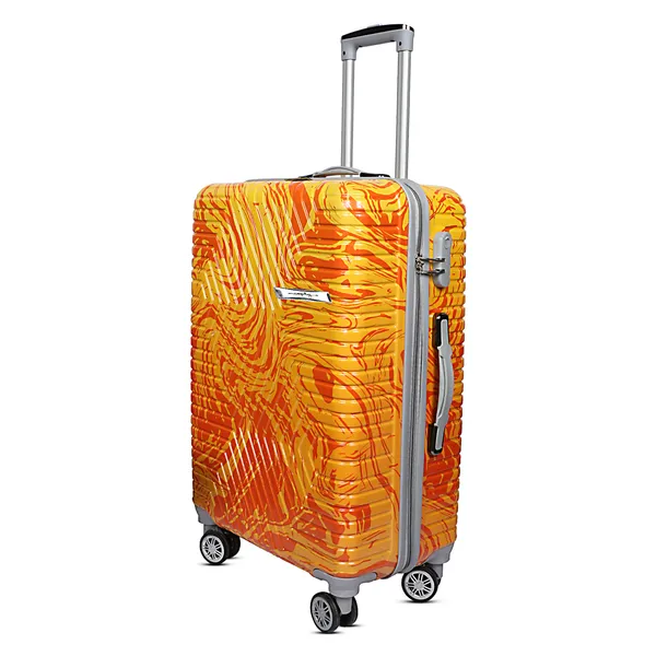 Orange_Patterned_Four_Wheel_Trolley_Suitcase