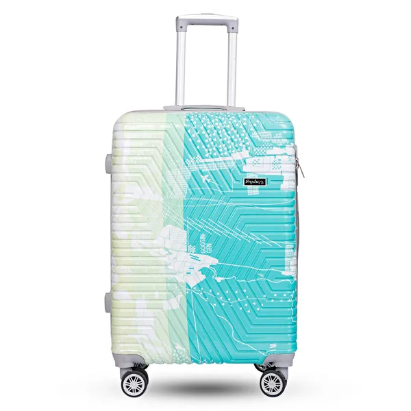 Turquoise_And_Cream_Geometric_Print_Hard_Shell_Trolley_Suitcase