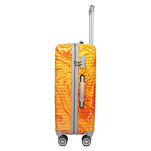 Orange_Patterned_Four_Wheel_Trolley_Suitcase