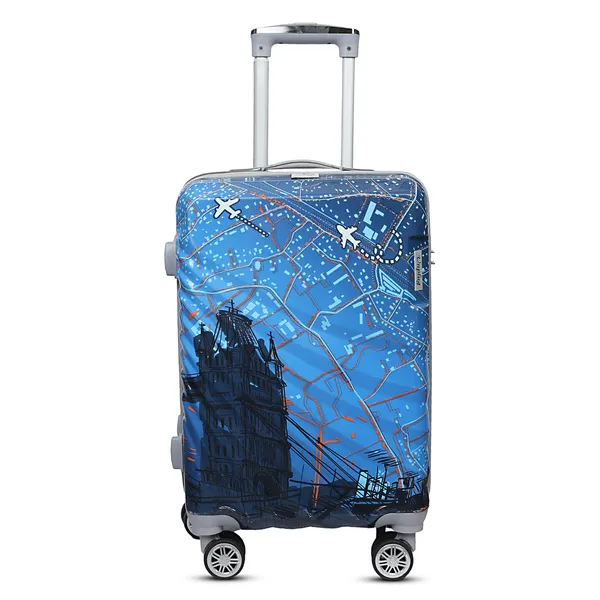 Blue_Printed_Hard_Shell_Four_Wheel_Trolley_Suitcase