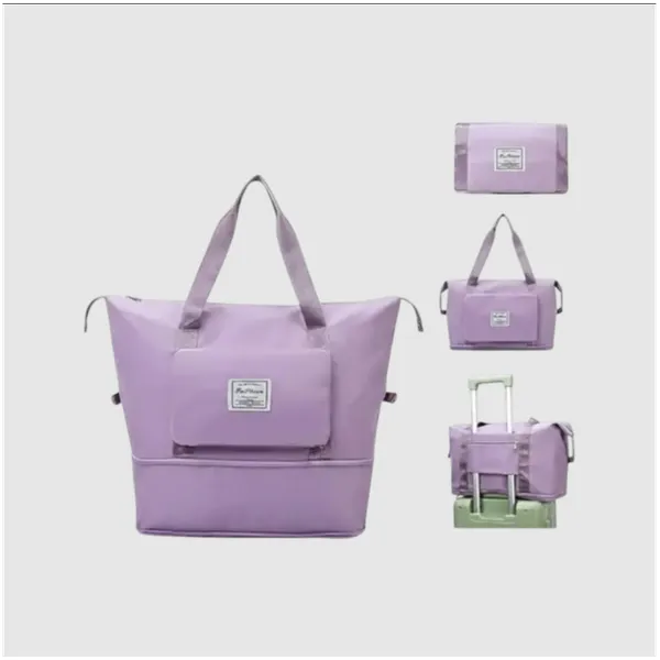 Lavender_Travel_Tote_Bag_With_Shoe_Compartment
