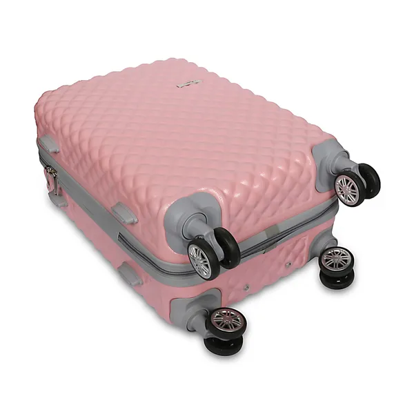 Pink_Polyester_4_Wheel_Trolley_Suitcase