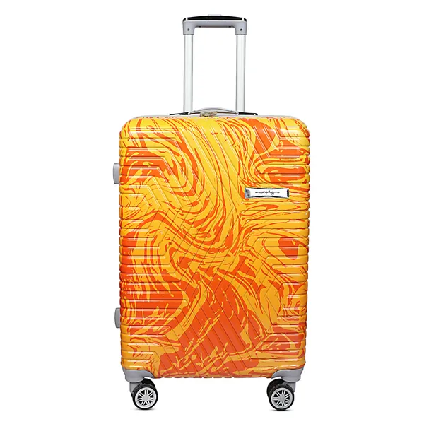 Orange_Patterned_Four_Wheel_Trolley_Suitcase
