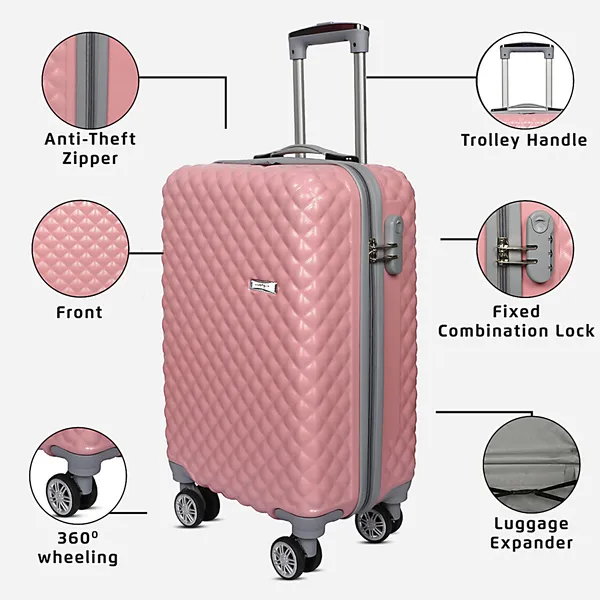 Pink_Polyester_4_Wheel_Trolley_Suitcase