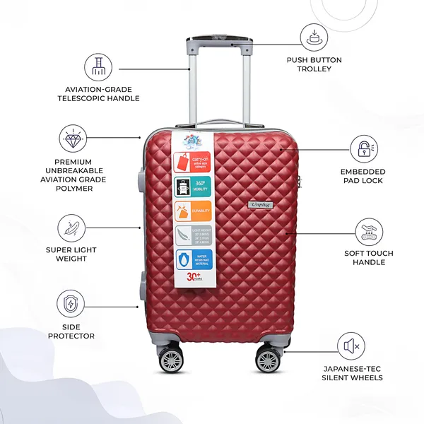 Red_Textured_Hard_Shell_Cabin_Trolley_Suitcase