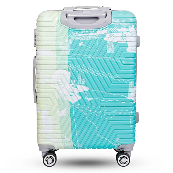 Turquoise_And_Cream_Geometric_Print_Hard_Shell_Trolley_Suitcase