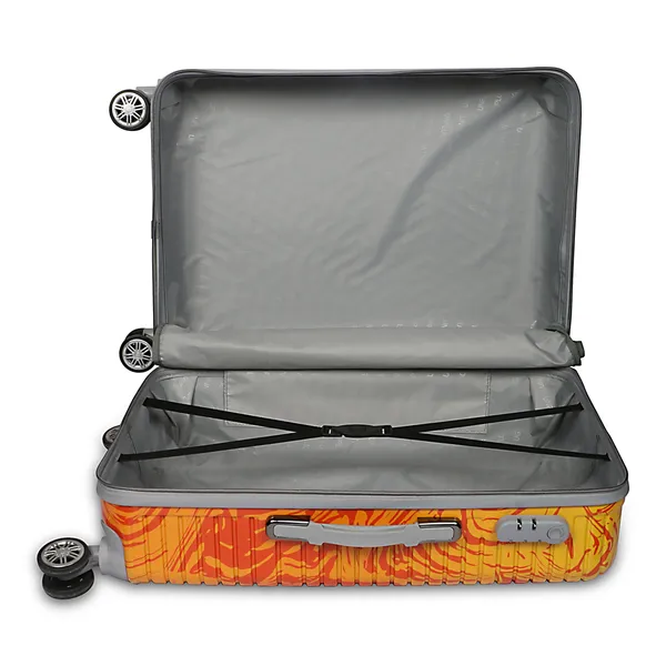 Orange_Patterned_Four_Wheel_Trolley_Suitcase