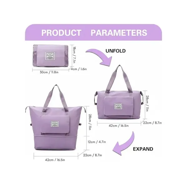 Lavender_Travel_Tote_Bag_With_Shoe_Compartment