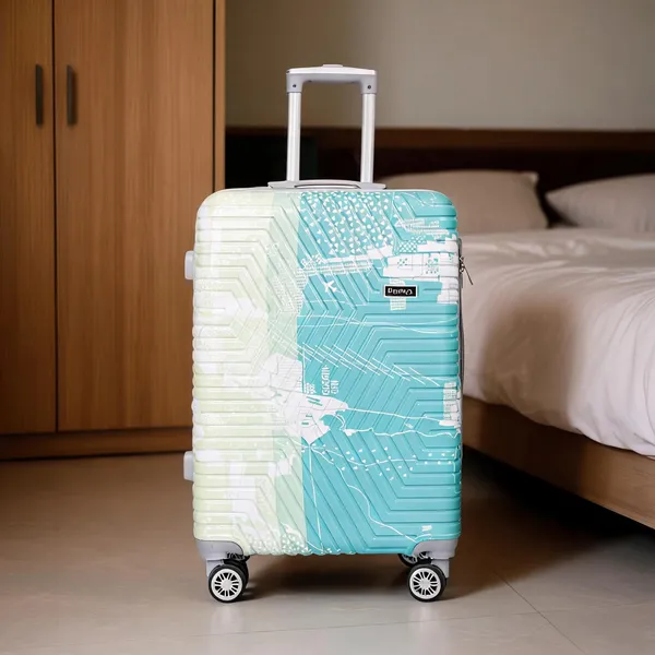 Turquoise_Pc_Abs_Geometric_Print_Hard_Shell_Spinner_Trolley_Suitcase