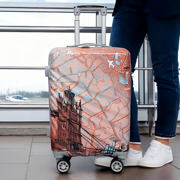 Pink_Pc_Abs_City_Map_Print_Hard_Shell_Spinner_Trolley_Suitcase