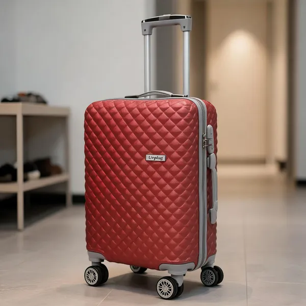 Red_Abs_Diamond_Textured_Hard_Shell_Cabin_Trolley_Suitcase
