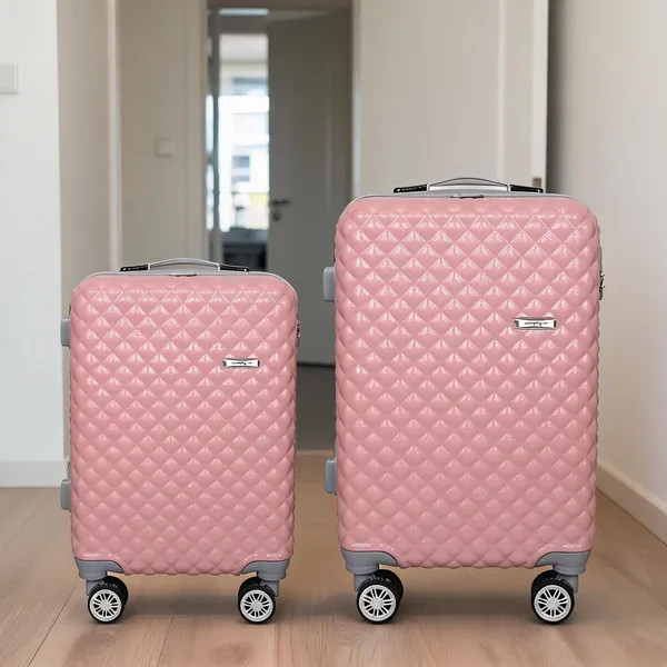 Pink_Abs_Quilted_Diamond_Hard_Shell_Spinner_Luggage_Set_For_Travel