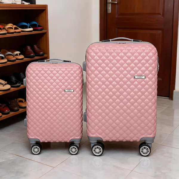 Pink_Abs_Quilted_Diamond_Hard_Shell_Spinner_Luggage_Set_For_Travel