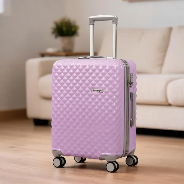 Purple_Abs_Diamond_Textured_Hard_Shell_Spinner_Trolley_Suitcase