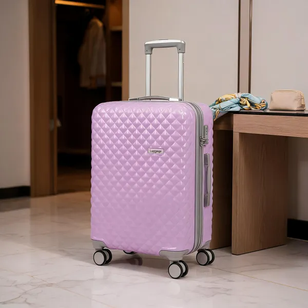 Purple_Abs_Diamond_Textured_Hard_Shell_Spinner_Trolley_Suitcase