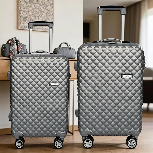 Silver_Abs_Quilted_Diamond_Hard_Shell_Luggage_Set_For_Travel