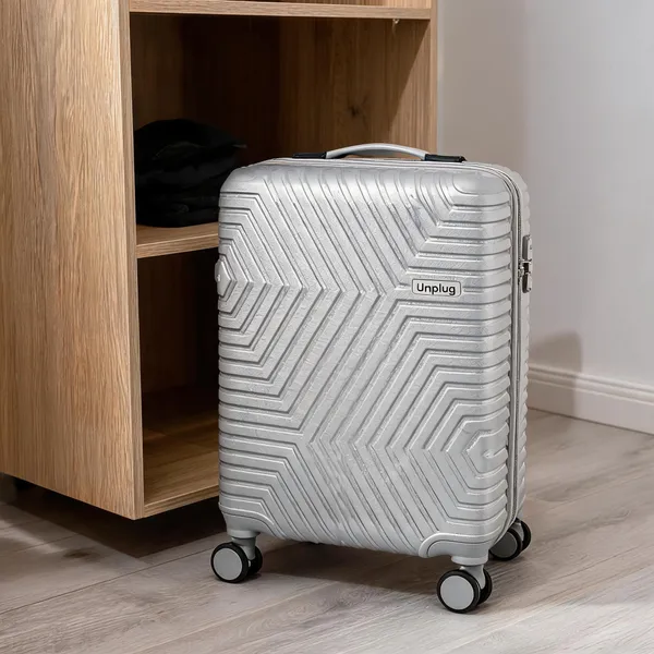 Silver_Abs_Chevron_Geometric_Hardshell_Spinner_Rolling_Suitcase