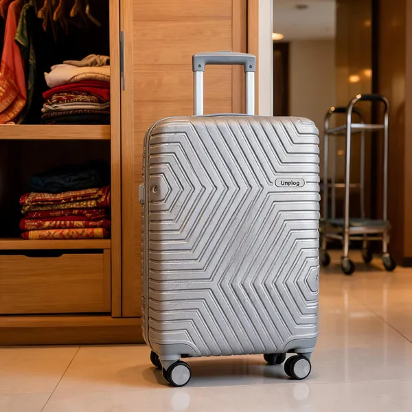 Silver_Abs_Chevron_Geometric_Hardshell_Spinner_Rolling_Suitcase