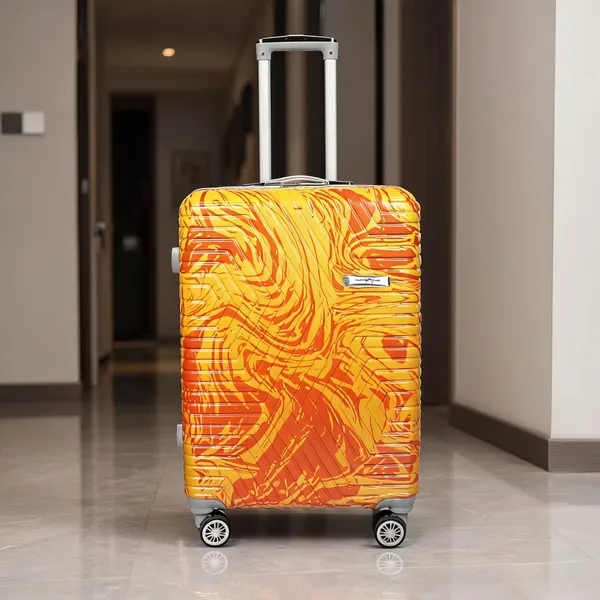 Orange_Pc_Abs_Abstract_Print_Hard_Shell_Spinner_Trolley_Suitcase