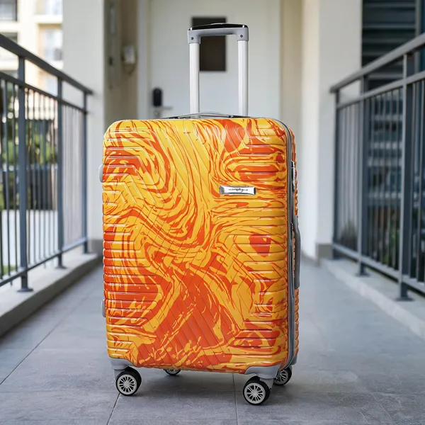 Orange_Pc_Abs_Abstract_Print_Hard_Shell_Spinner_Trolley_Suitcase