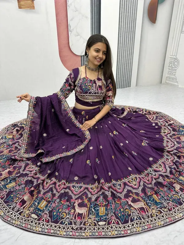 Purple_Heavy_Lichi_Fabric_And_Jacquard_Silk_Patola_Print_Lehenga_Choli_For_More