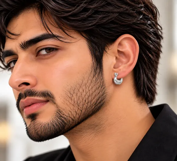 Silver_925_Traditional_Hoop_Earrings_For_Men
