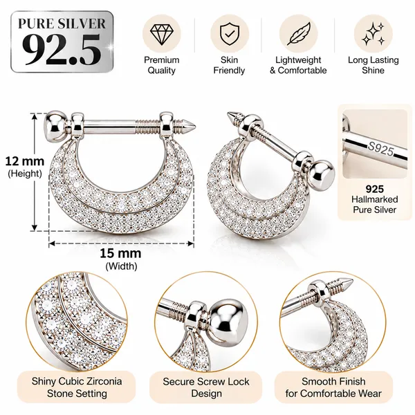 Silver_925_Cubic_Zirconia_Hoop_Earrings_For_Men