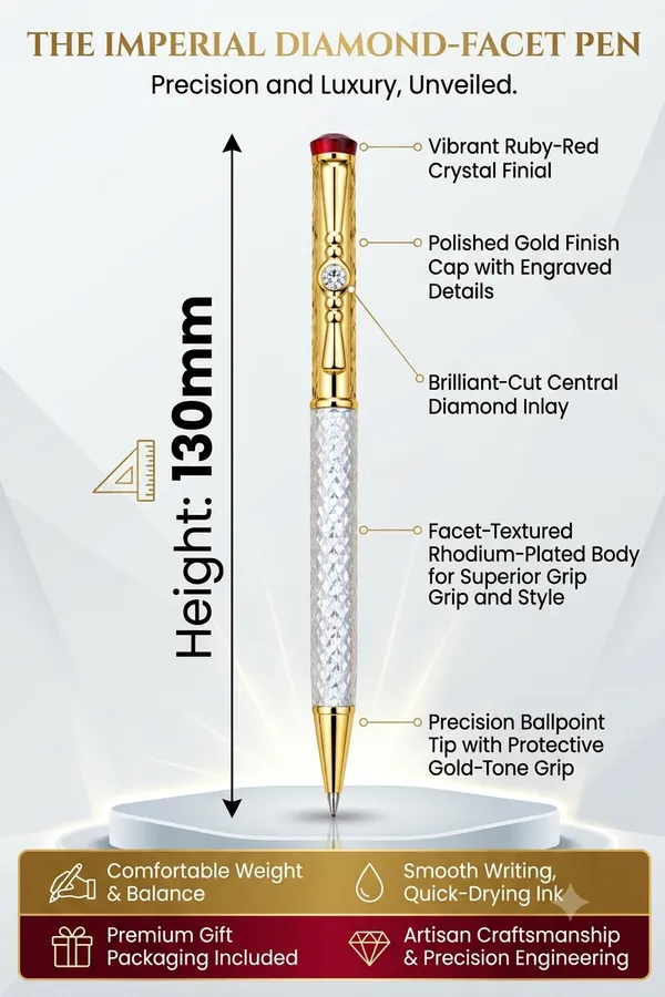 Gold_And_Crystal_Facet_Ballpoint_Pen