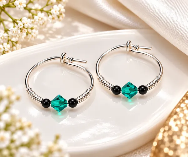Silver_Green_Crystal_Hoop_Earrings_For_Women